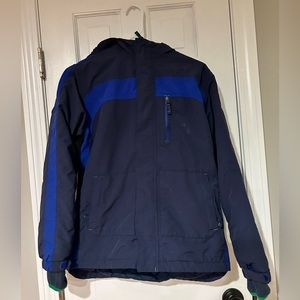 Lands End Blue Hooded Winter Jacket Size Large (14-16)